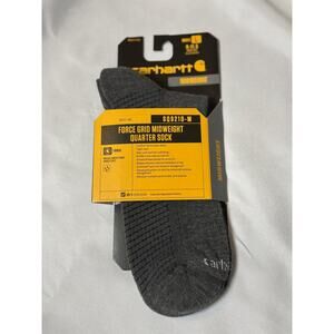 Carhartt Men’s Force Grid Midweight Quarter Socks Size L (9–11.5) Dark Gray  NEW